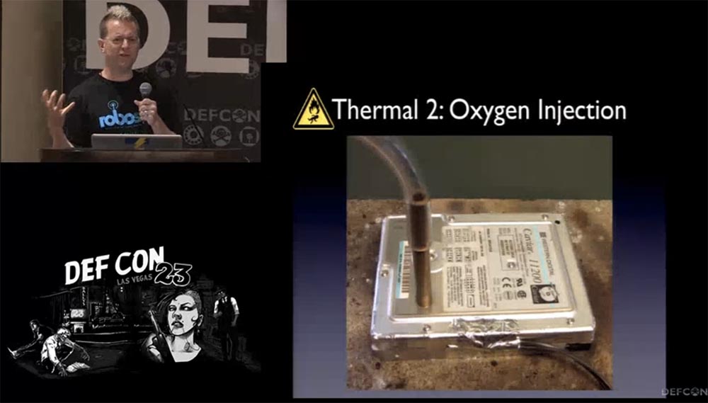 Конференция DEFCON 23. Как я потерял свой второй глаз, или дальнейшие исследования в области уничтожении данных. Часть 1 - 9 Конференция DEFCON 23. Как я потерял свой второй глаз, или дальнейшие исследования в области уничтожении данных. Часть 1 - 9