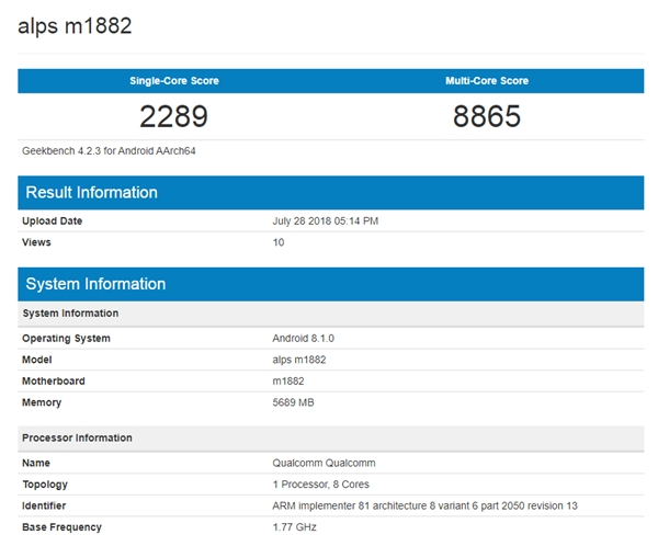 Смартфон Meizu 16 протестирован в GeekBench