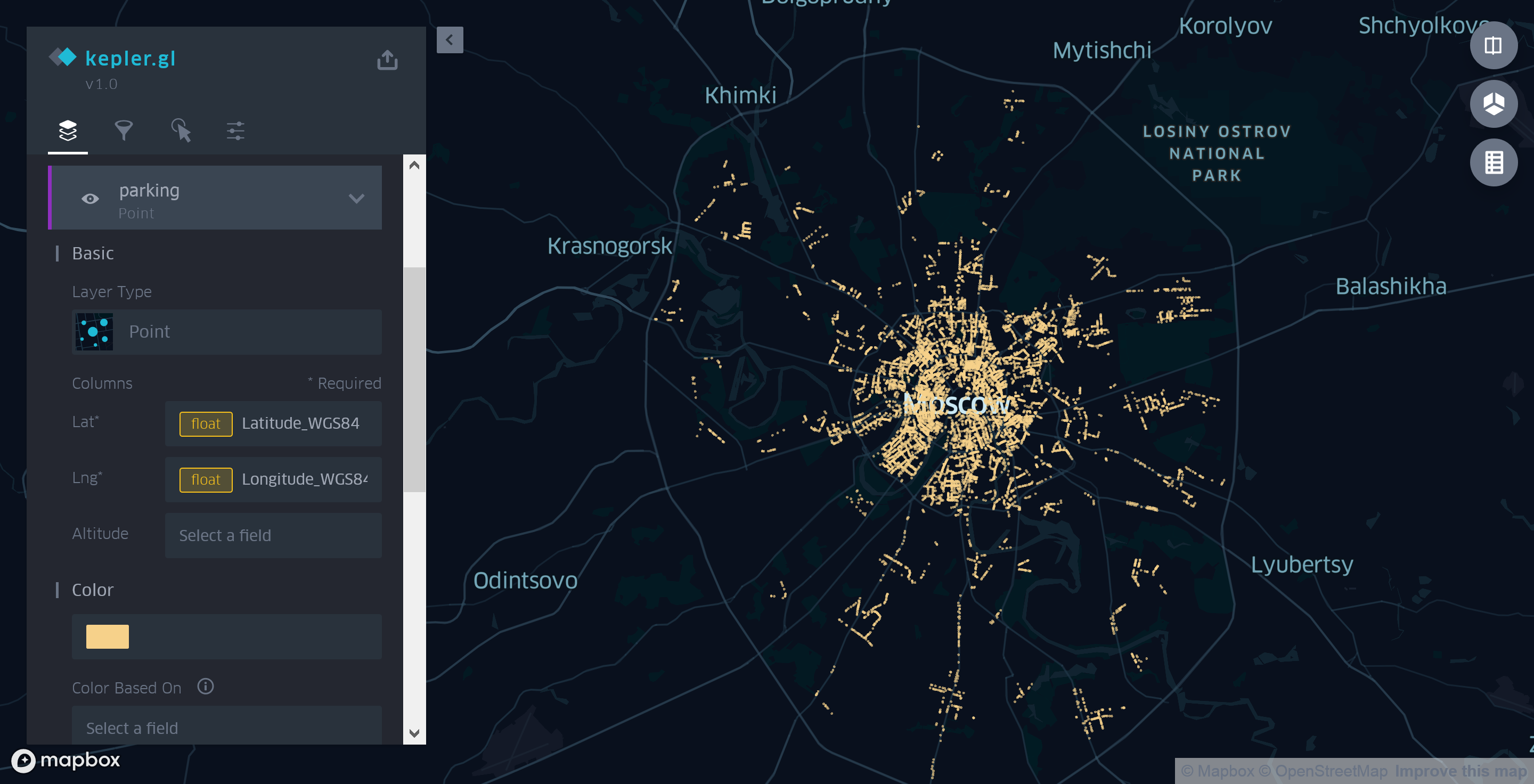 Как создать карту московских парковок с помощью Kepler.gl - 4