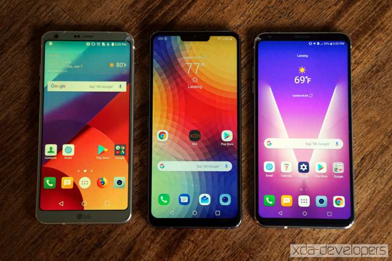 В смартфоне LG V40 ThinQ тоже появится вырез в экране