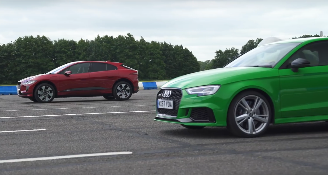 Audi RS3 и Jaguar I-Pace сравнили в дрэг-гонке