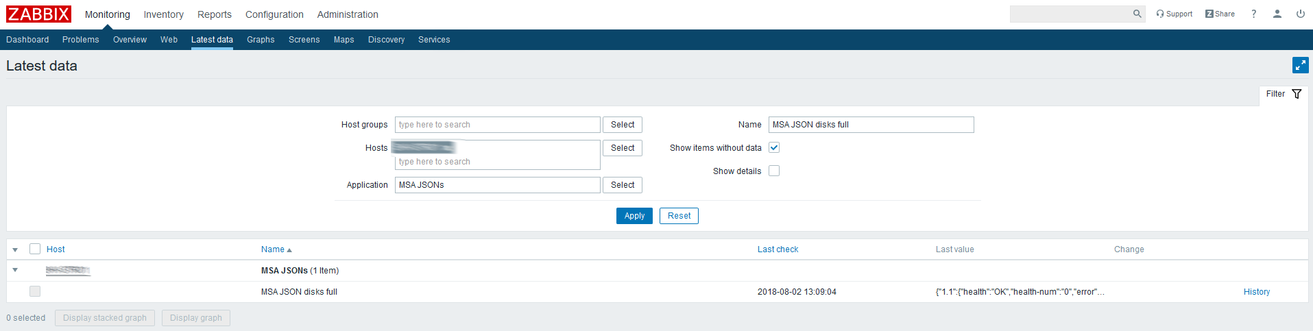 Использование Dependent items в Zabbix 4.0 на примере HPE MSA 2040-2050 - 3