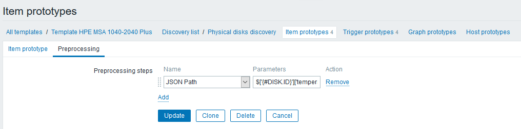Использование Dependent items в Zabbix 4.0 на примере HPE MSA 2040-2050 - 6