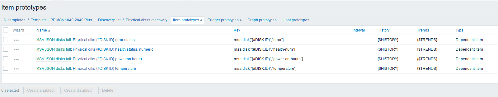 Использование Dependent items в Zabbix 4.0 на примере HPE MSA 2040-2050 - 7 Использование Dependent items в Zabbix 4.0 на примере HPE MSA 2040-2050 - 7