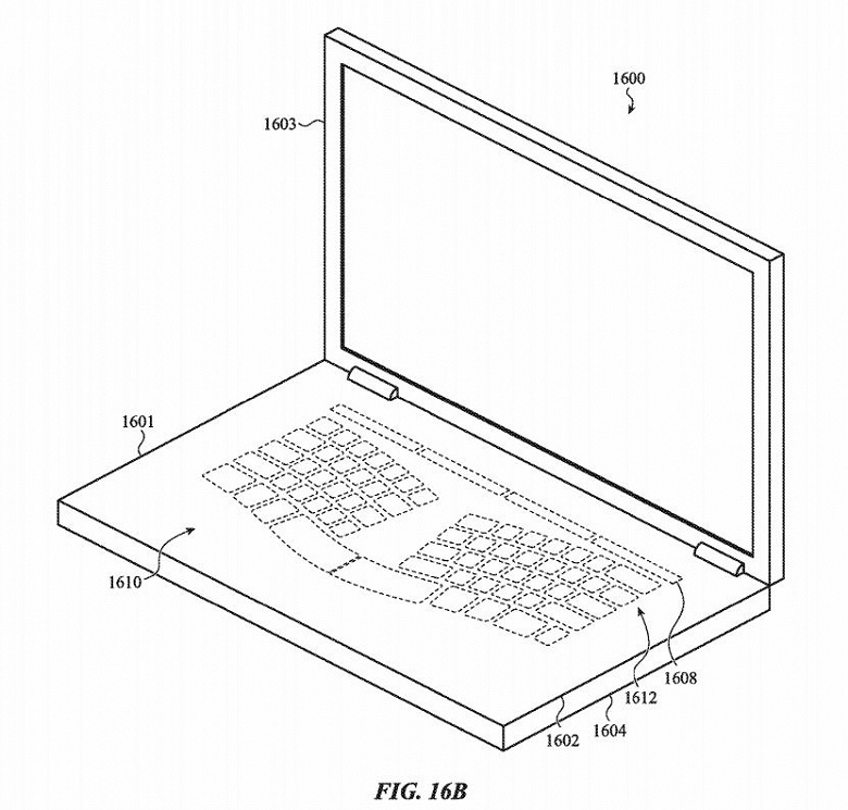 Apple пытается запатентовать ноутбук с виртуальной клавиатурой