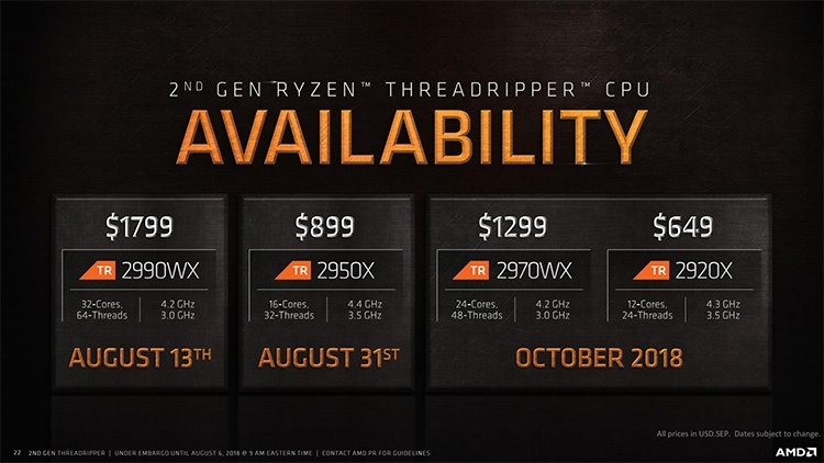 AMD открыла возможность предзаказа Ryzen Threadripper 2990WX