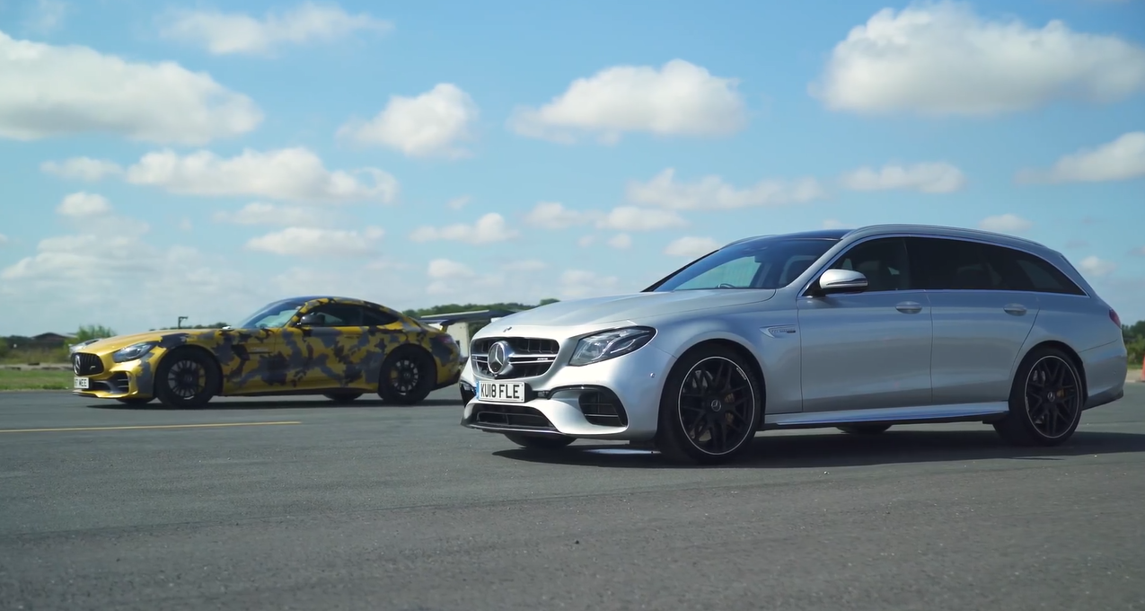 Mercedes-AMG E63 S и GT R сравнили в дрэг-гонке