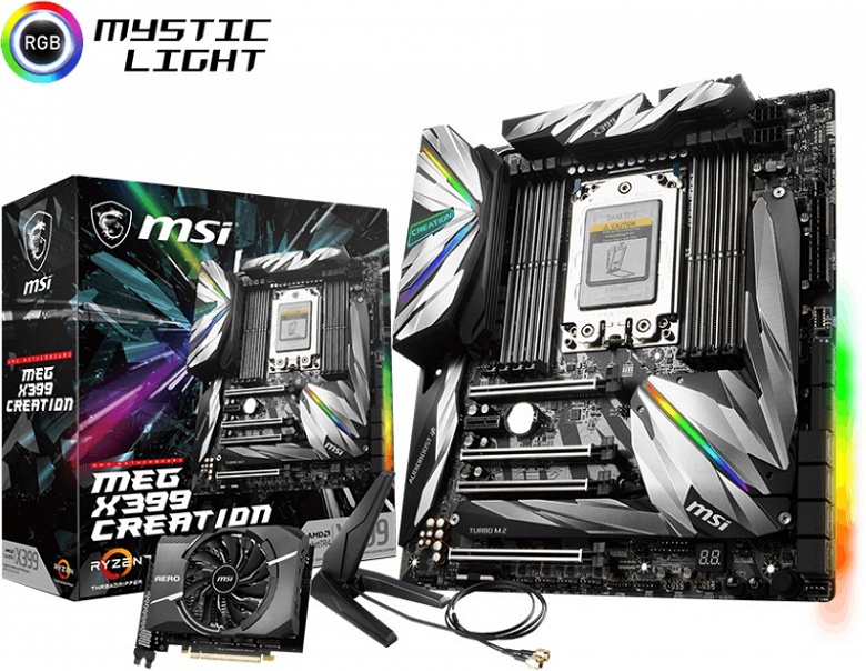 Системная плата MSI MEG X399 Creation оснащена 19-фазной подсистемой питания