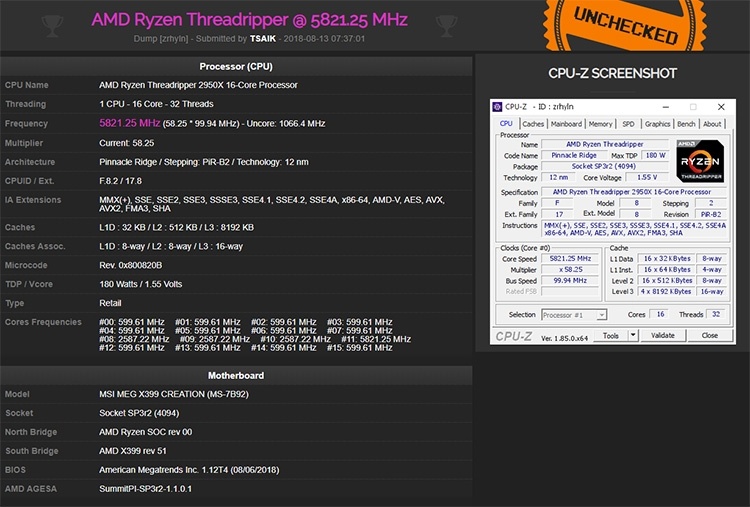 Новые модели Ryzen Threadripper подверглись разгону