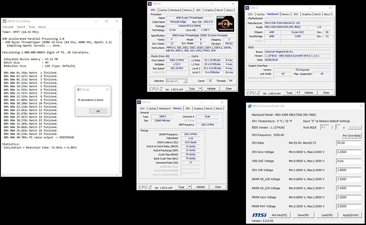 Новые модели Ryzen Threadripper подверглись разгону