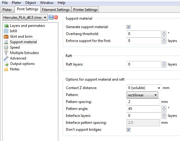 Печать на 3D принтере сложных деталей из пластиков ABS и PLA с большим количеством поддержки - 3