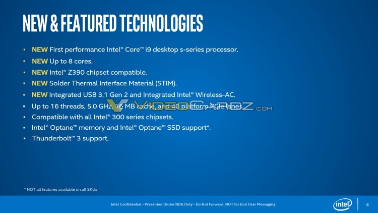 Intel Core i9-9900K: наличие припоя подтверждено