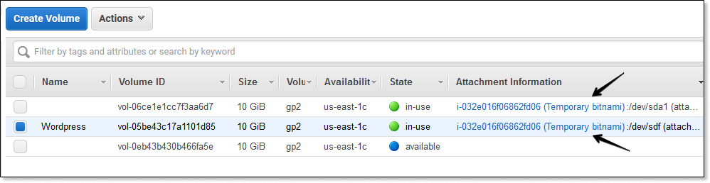 Пошаговая инструкция по восстановлению доступа к Linux Amazon EC2 инстансу при потере pem-файла - 11 Оба диска подключены к временному инстансу