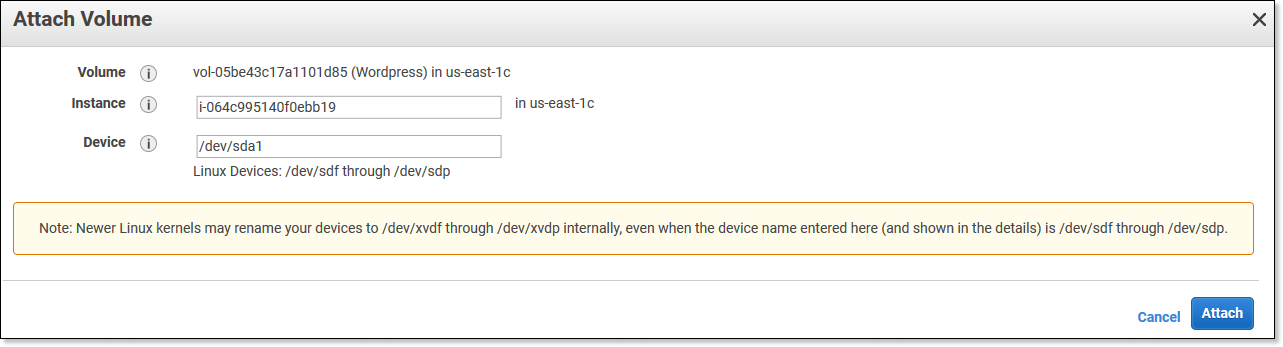 Пошаговая инструкция по восстановлению доступа к Linux Amazon EC2 инстансу при потере pem-файла - 15 Подключение диска