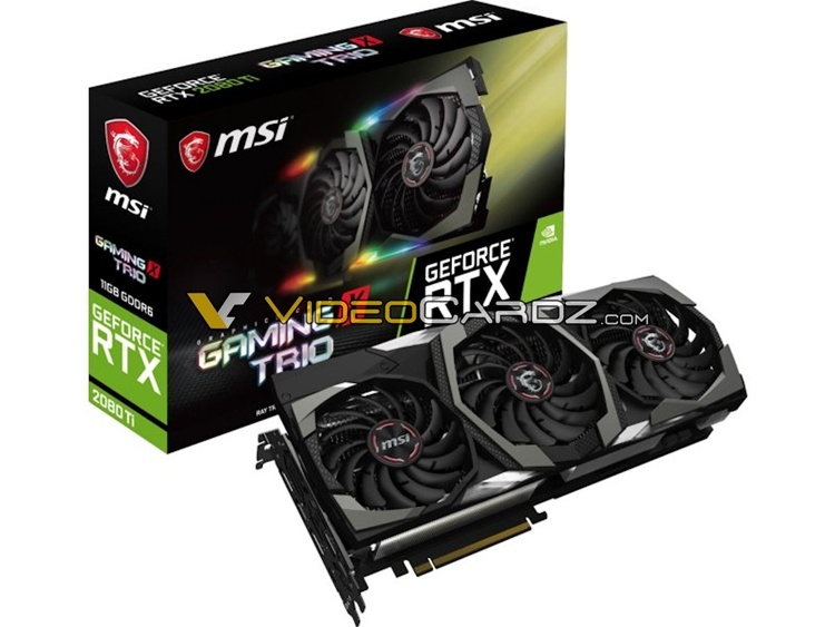 Фото дня: ускоритель MSI GeForce RTX 2080 Ti Gaming X Trio с коннектором VirtualLink