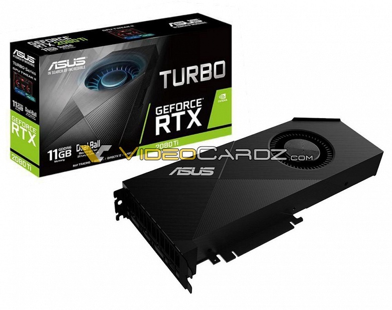 3D-карта Asus GeForce RTX 2080 Dual обходится двумя вентиляторами, а Asus GeForce RTX 2080 Turbo — одним