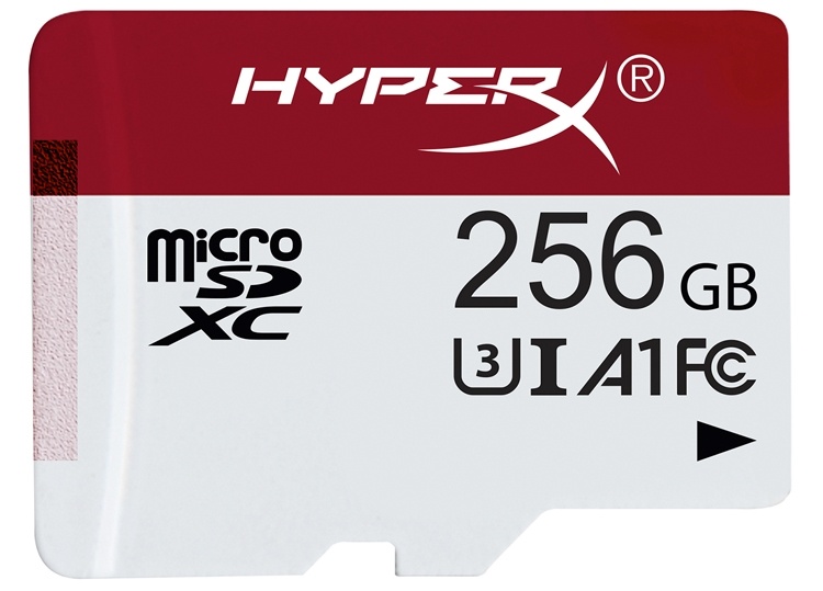 Карты памяти HyperX Gaming формата microSD имеют ёмкость до 256 Гбайт