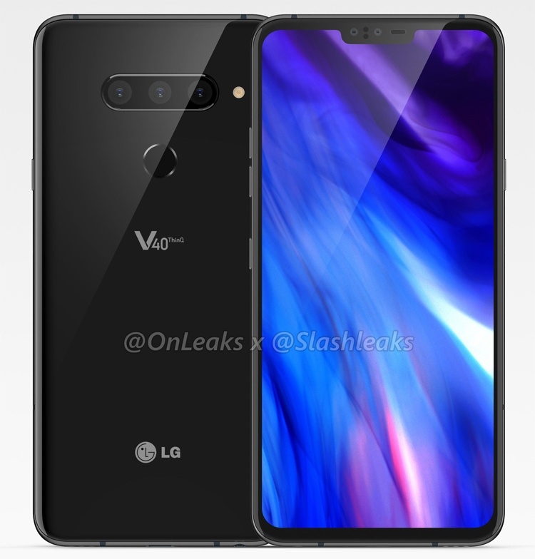 Смартфон LG V40 ThinQ позирует на изображениях