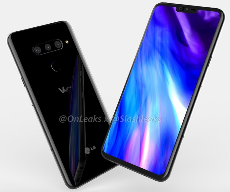 Смартфон LG V40 ThinQ позирует на изображениях