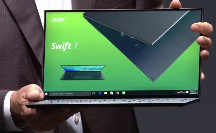 Новый Acer Swift 7 с безрамочным дисплеем — самый тонкий в мире ноутбук