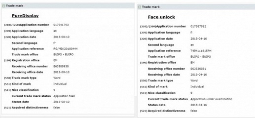 HMD зарегистрировала торговые марки PureDisplay и Face Unlock
