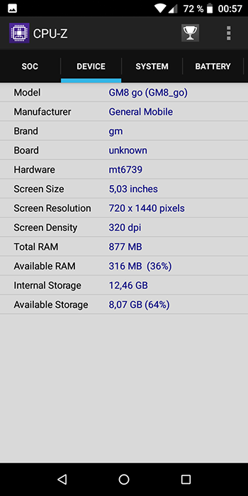 Обзор смартфона General Mobile GM8 Go: турецкий бюджетник с Android 8.1 Oreo Go Edition - 22 Обзор смартфона General Mobile GM8 Go: турецкий бюджетник с Android 8.1 Oreo Go Edition - 22