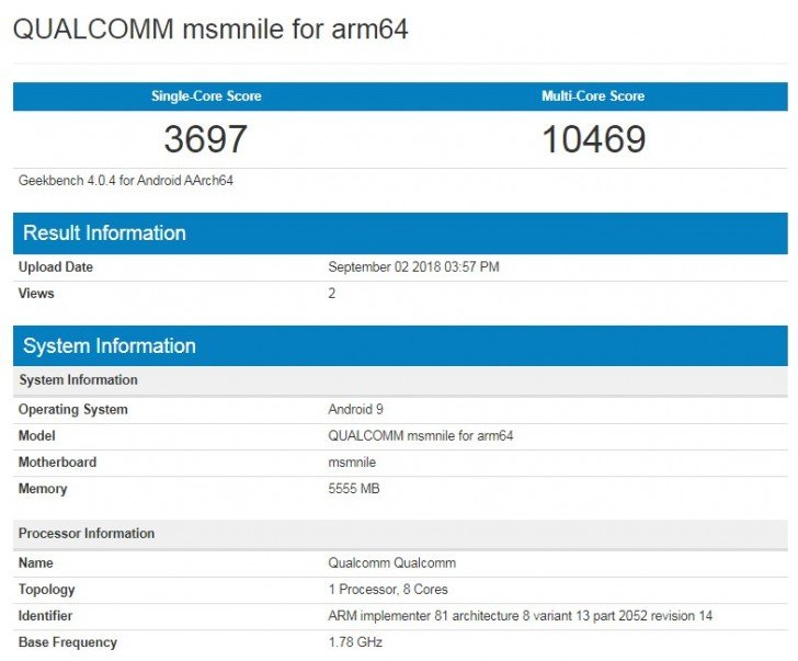 Qualcomm Snapdragon 855 засветилась в бенчмарке Geekbench - 2