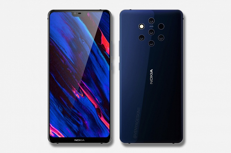 Качественный рендер Nokia 9 с камерой на пять объективов - 1