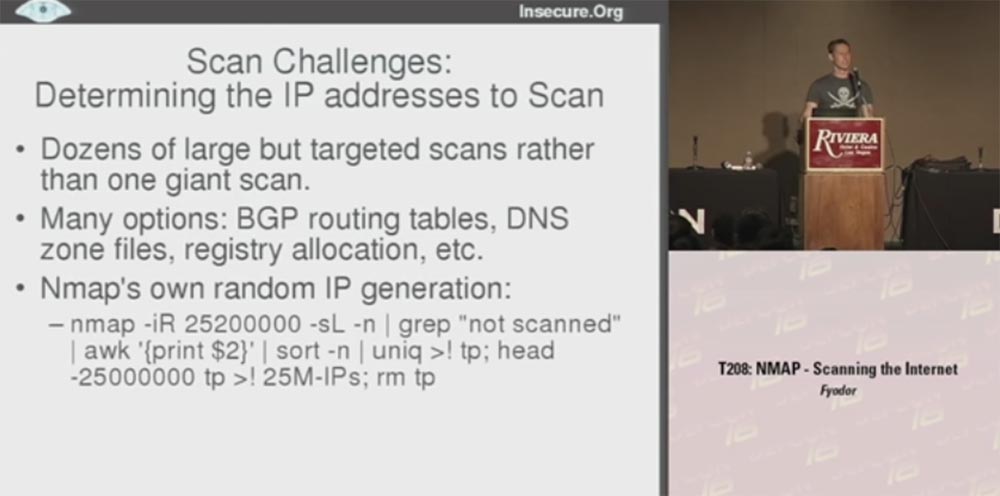 Конференция DEFCON 16. Фёдор, хакер InSecure.org. NMAP-cканирование Интернет - 3 Конференция DEFCON 16. Фёдор, хакер InSecure.org. NMAP-cканирование Интернет - 3