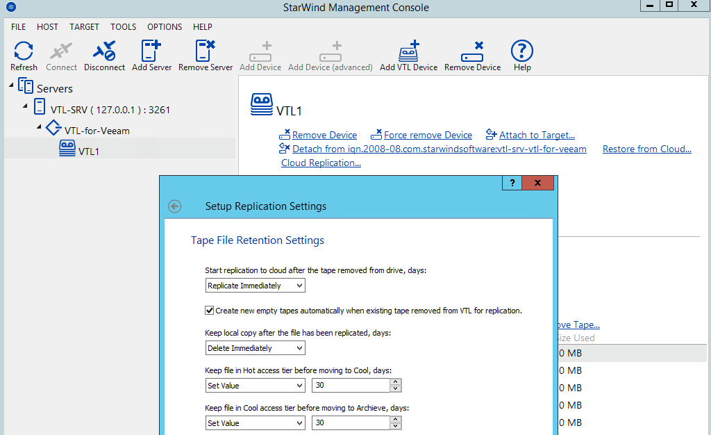 Как настроить архивирование резервных копий Veeam в Microsoft Azure Blob Storage с помощью StarWind VTL - 4