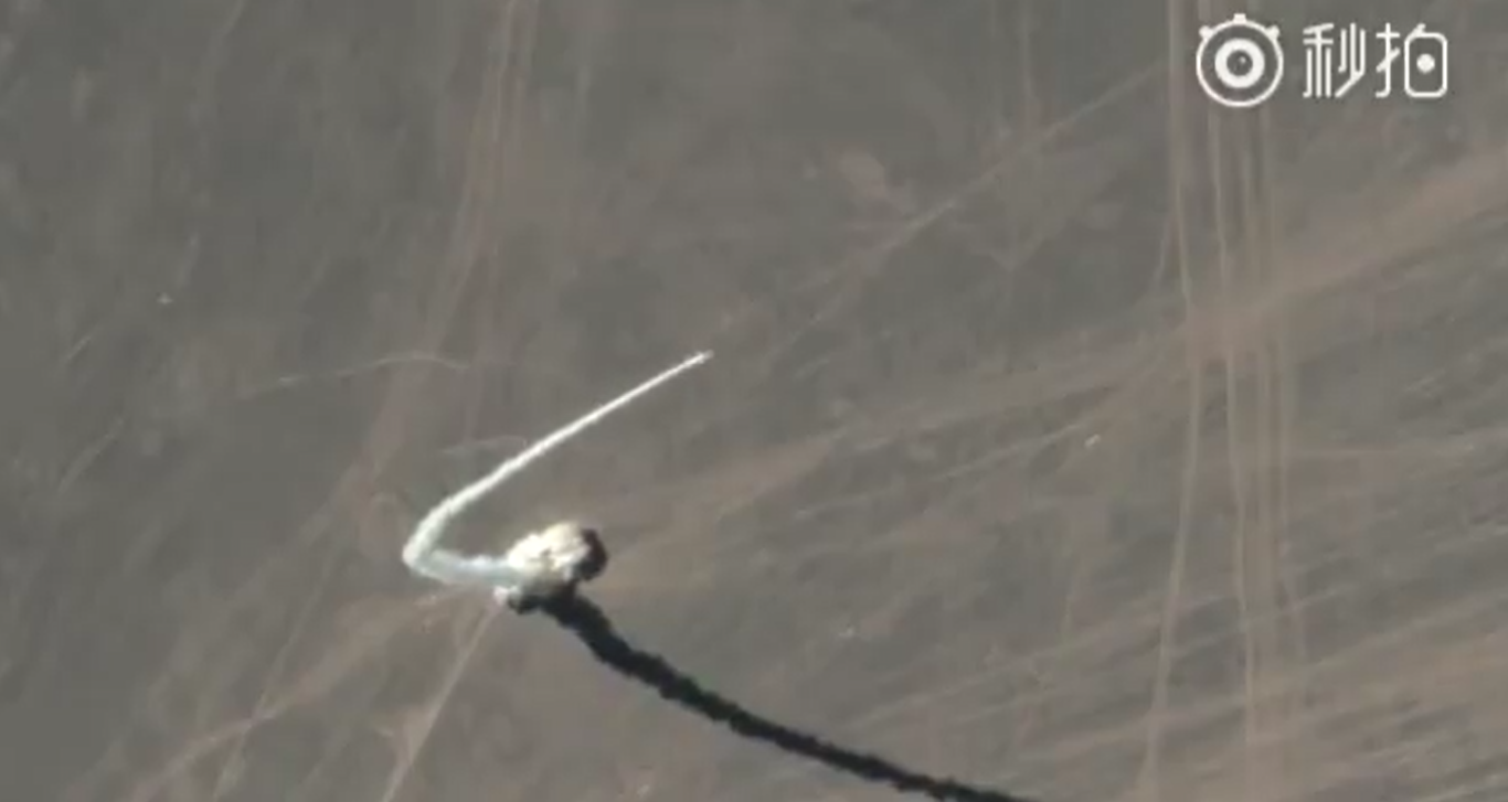 Ракетный запуск из пустыни Гоби: видео со спутника