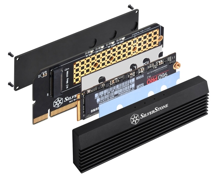Адаптер SilverStone ECM23 позволит установить SSD-модуль M.2 в слот PCIe