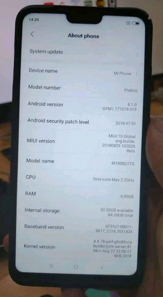 Смартфон Xiaomi Mi 8 Youth со своими характеристиками засветился на живых фото - 1 Xiaomi Mi 8 Youth
