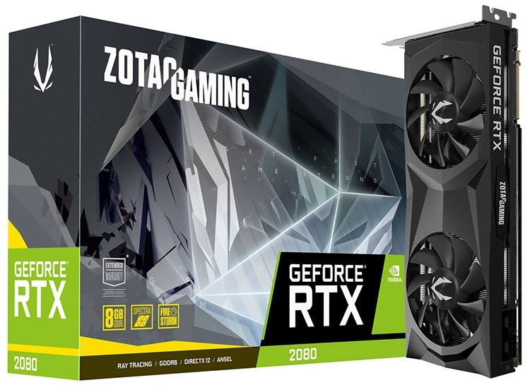 Видеокарта ZOTAC Gaming GeForce RTX 2080 Twin Fan выполнена в строгом стиле