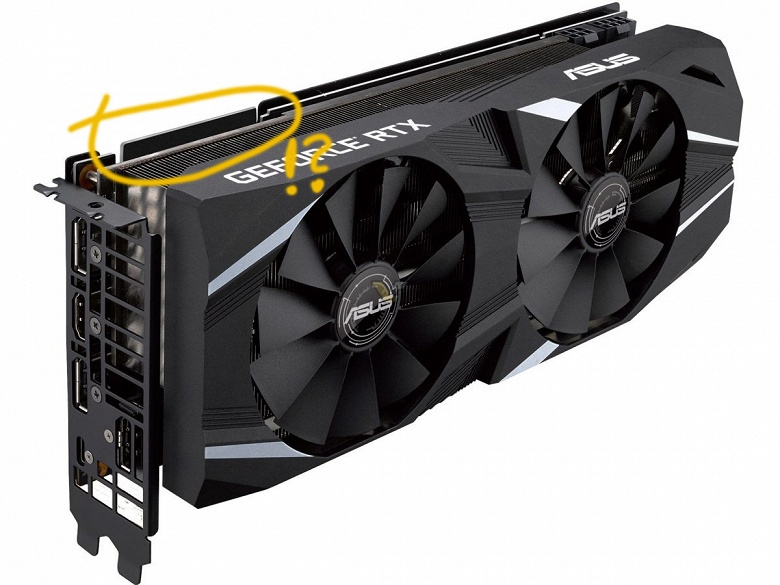 На плате Asus GeForce RTX 2070 Dual есть рудимент разъема NVLink - 3 На плате Asus GeForce RTX 2070 Dual есть рудимент разъема NVLink