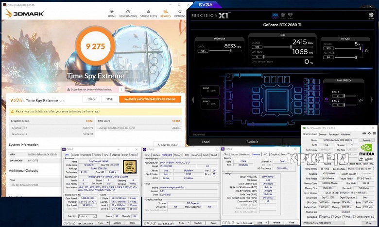 Видеокарта GeForce RTX 2080 Ti под жидким азотом установила целый ряд рекордов