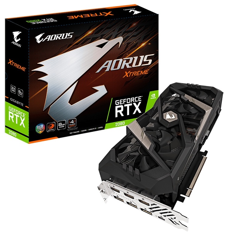 Тюнинг для Turing: карта Gigabyte Aorus GeForce RTX 2080 Xtreme 8G оснащена семью видеовыходами