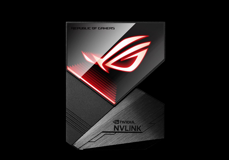 Мостики Asus ROG-NVLink для объединения новых видеокарт Nvidia выделяются настраиваемой подсветкой