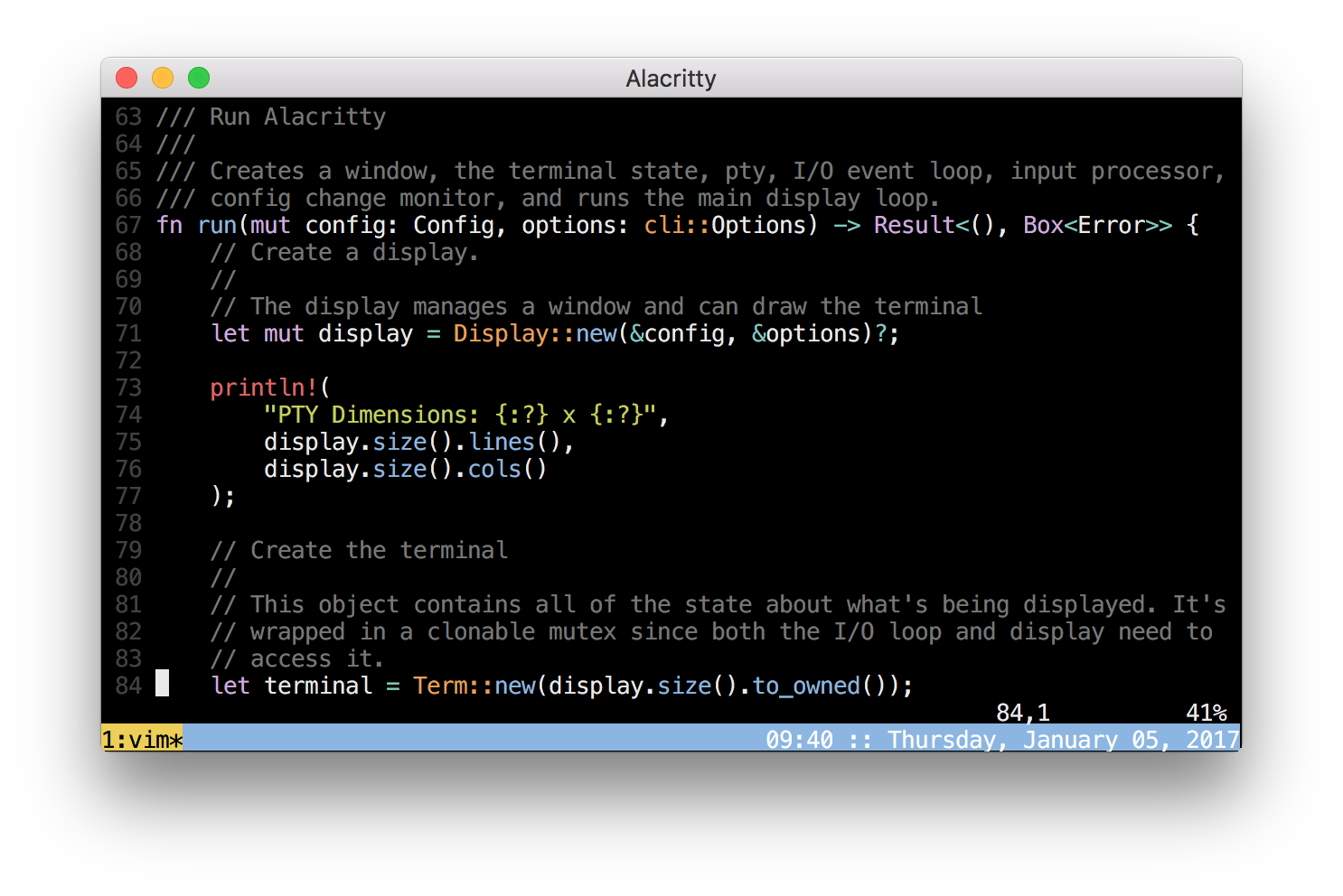 Новости Rust #1 (Сентябрь 2018) - 7 Снимок Alacritty