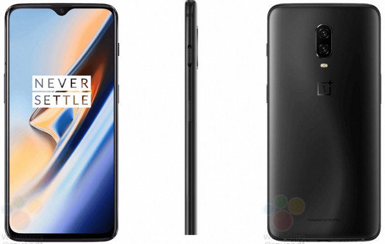 На официальных рендерах OnePlus 6T смартфон снова имеет &laquo;бровь&raquo;