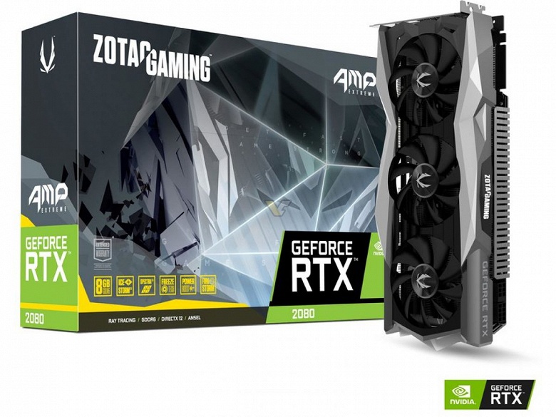 Серия 3D-карт Zotac GeForce RTX 2080 AMP включает модели Extreme и Core
