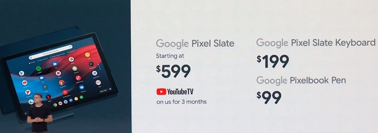 Представлен Google Pixel Slate — планшет с Chrome OS и ценой в 600 долларов