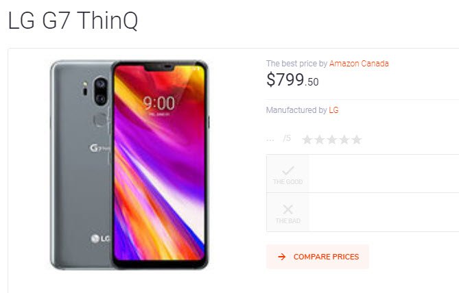 LG G7 One, который должен был стать дешевой альтернативой флагмана LG G7 ThinQ, неприятно удивляет своей ценой