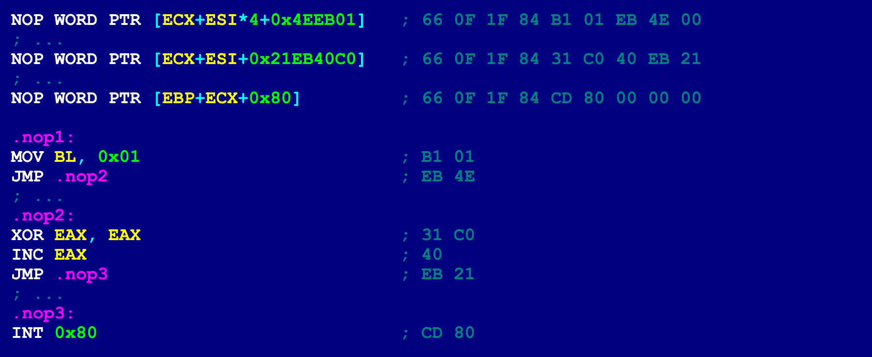 Как написать на ассемблере программу с перекрываемыми инструкциями (ещё одна техника обфускации байт-кода) - 17
