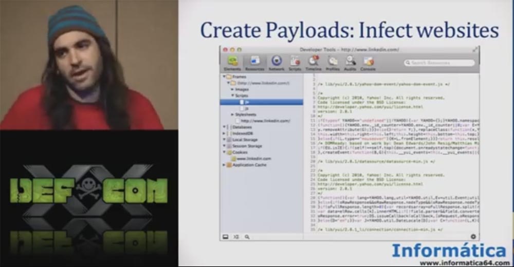 Конференция DEFCON 20. Как поиметь плохих парней (и мафию) с помощью JavaScript ботнета. Часть 2 - 11 Конференция DEFCON 20. Как поиметь плохих парней (и мафию) с помощью JavaScript ботнета. Часть 2 - 11