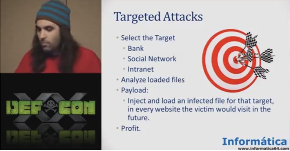 Конференция DEFCON 20. Как поиметь плохих парней (и мафию) с помощью JavaScript ботнета. Часть 2 - 12 Конференция DEFCON 20. Как поиметь плохих парней (и мафию) с помощью JavaScript ботнета. Часть 2 - 12