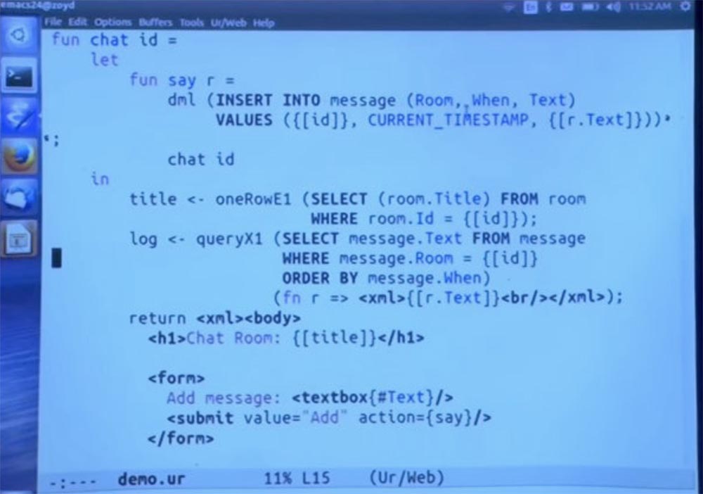 Курс MIT «Безопасность компьютерных систем». Лекция 11: «Язык программирования Ur-Web», часть 2 - 29