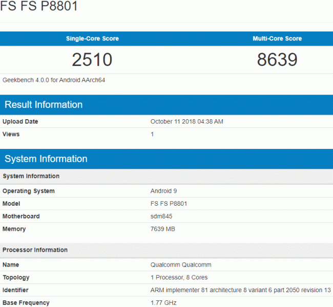 Смартфон OnePlus 6T отметился в базе данных Geekbench