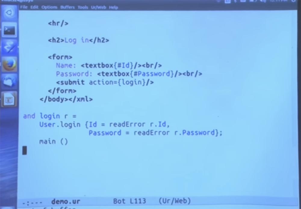 Курс MIT «Безопасность компьютерных систем». Лекция 11: «Язык программирования Ur-Web», часть 3 - 17 Курс MIT «Безопасность компьютерных систем». Лекция 11: «Язык программирования Ur-Web», часть 3 - 17
