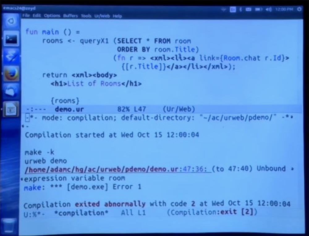 Курс MIT «Безопасность компьютерных систем». Лекция 11: «Язык программирования Ur-Web», часть 3 - 2 Курс MIT «Безопасность компьютерных систем». Лекция 11: «Язык программирования Ur-Web», часть 3 - 2